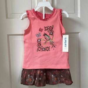 Carters new with tags skirt and top set, 3T